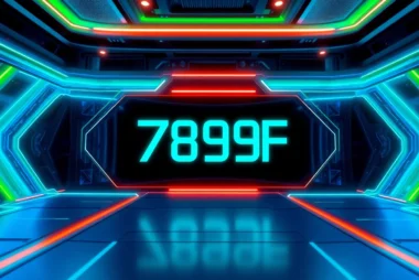 789F branding logo displayed on a sleek digital screen with modern graphics, emphasizing innovation and technology for quick recognition.