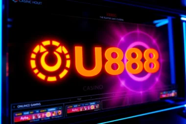 Promotional banner featuring UU88 branding with glowing elements and a vibrant casino-related background, inviting users to explore online gaming.