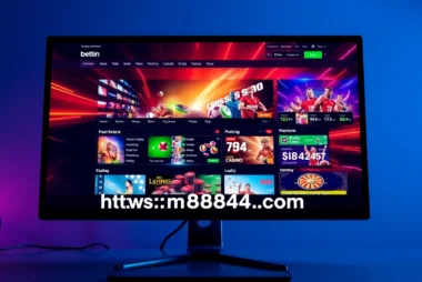 Visual representation of https://m8844.com/ with dynamic betting interface showcasing sports and casino options for engaging users.