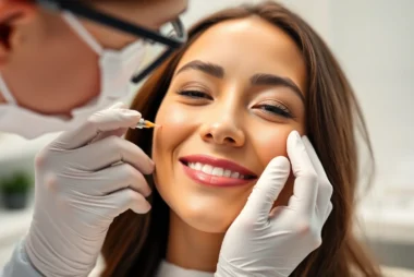 Professional Botulinumtoxin injection being performed by a qualified doctor to reduce facial wrinkles in Zürich for natural results.