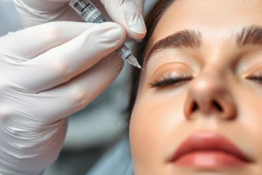 Botox Behandlung: Facharzt führt sichere Gesichtsinjektion für glatte Haut durch, professionell und vertrauenswürdig.