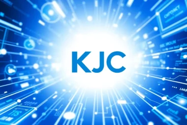 Professional team collaborating at KJC headquarters, highlighting innovation and technology