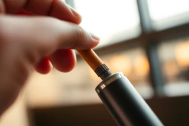 A user inserting a heets sigara into an IQOS device, showcasing modern heated tobacco technology for smoother use.