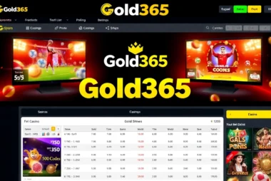 Gold365 promotes trusted online betting with a sleek interface and vibrant casino and sports visuals for user engagement.