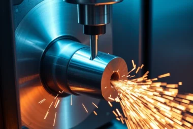 Toczenie CNC process demonstrating precise metal turning on modern CNC lathe machine